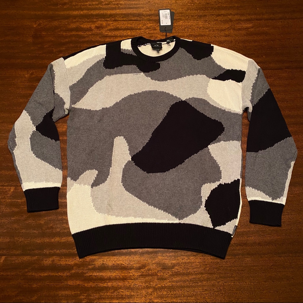 Brand Nwt Armani Camo Knit Sweater